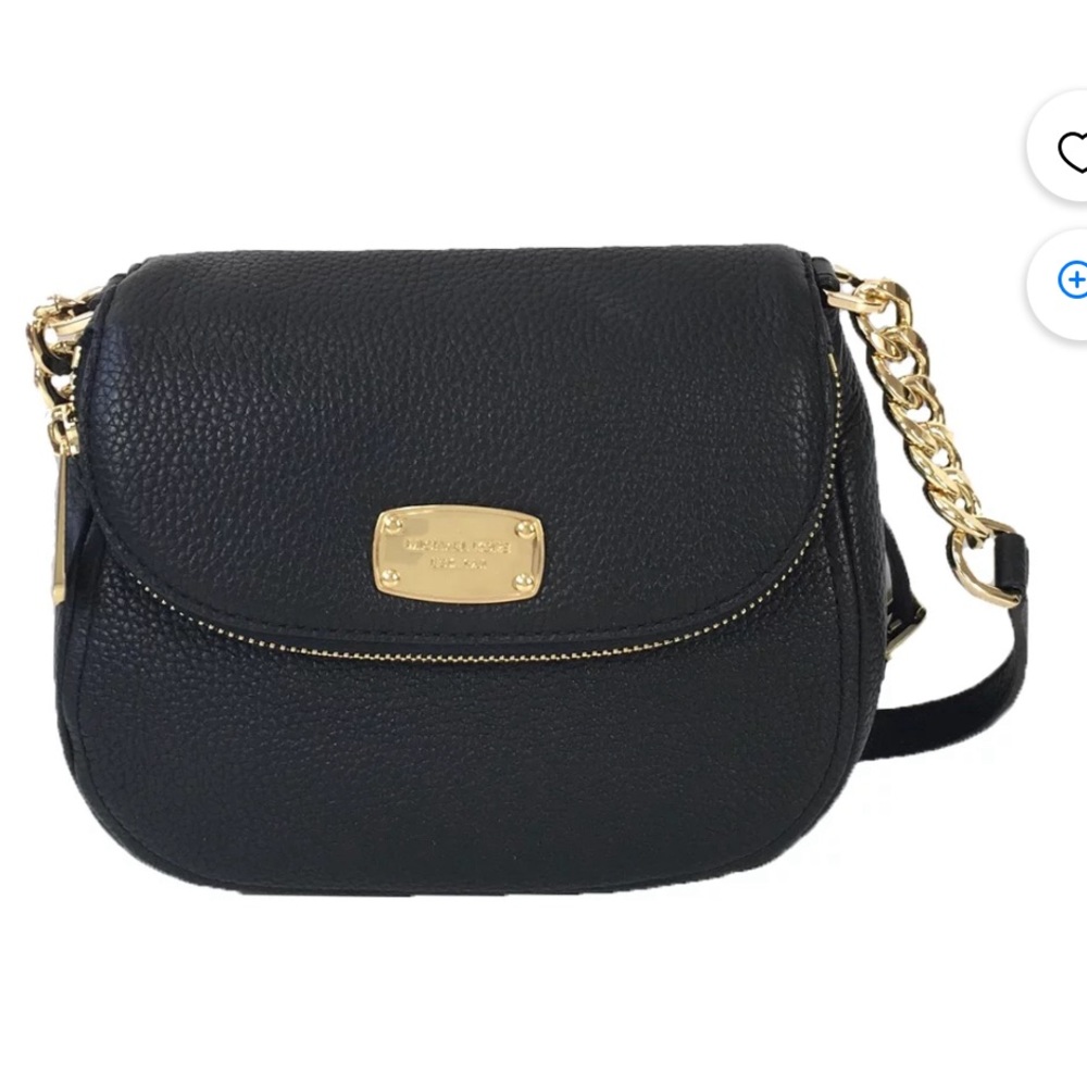 Michael Kors Bedford Leather Flap Crossbody Bag, Black